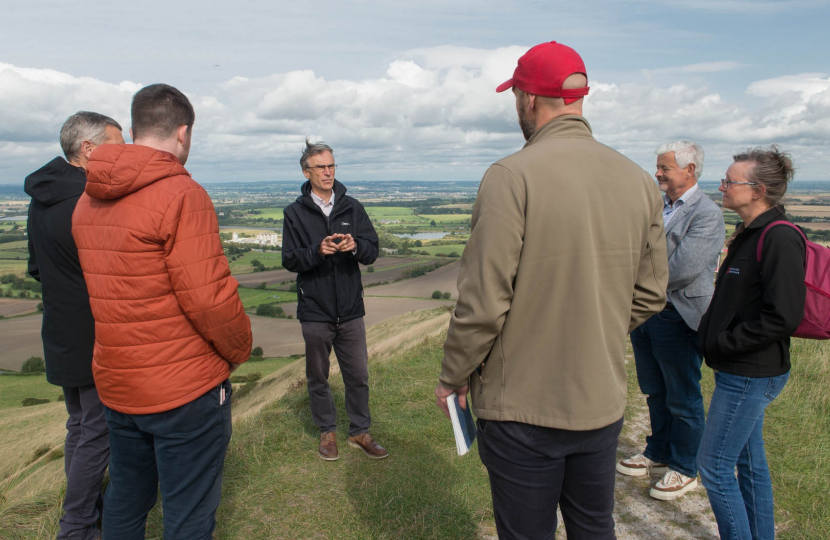 Andrew at top of the White Horse with English Heritage staff and volunteers